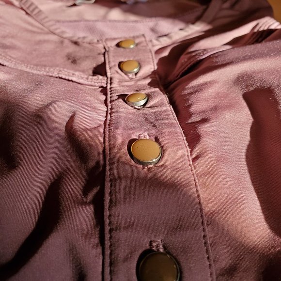 Adidas by Stella McCartney Dusty Mauve Button Front Elastic Waist Sport Top XS - Picture 9 of 11